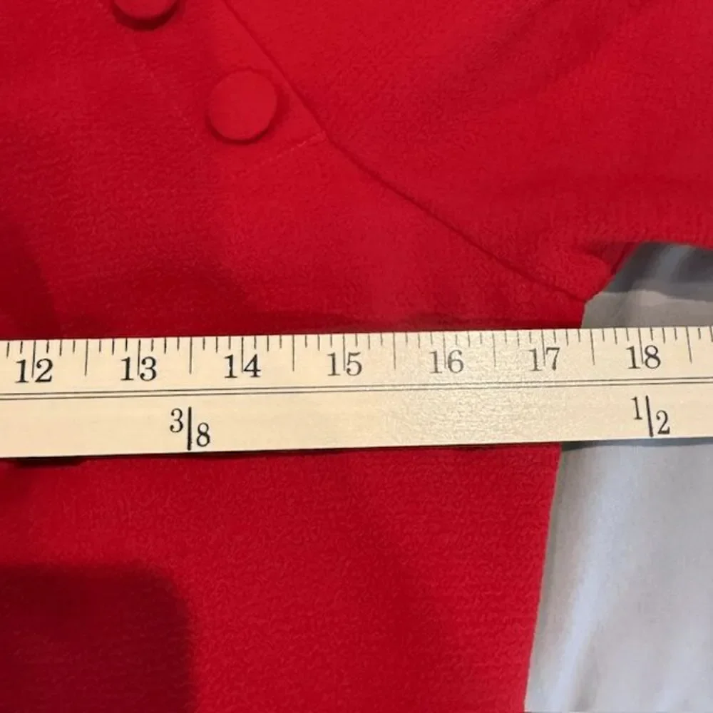 NWOT Badgley Mischka Red Mock Neck Knee Length Dress Pintucks Back Zip Size 4 - Picture 11 of 14